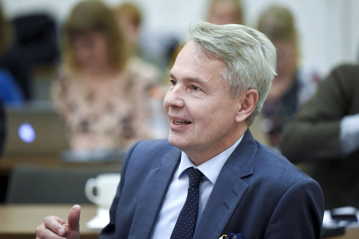 Ulkoministeri Pekka Haavisto vihreän eduskuntaryhmän kesäkokouksessa Hämeenlinnassa keskiviikkona 28. elokuuta.
