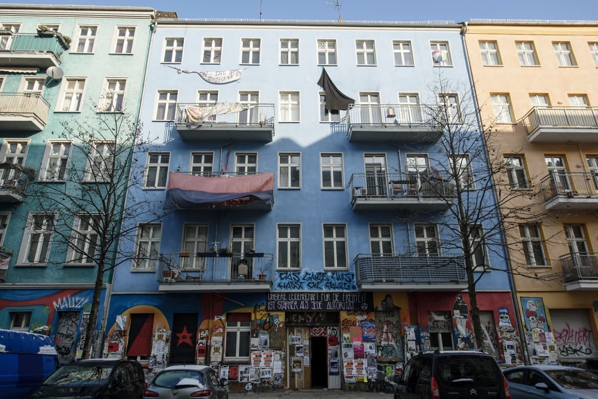 Vallattu talo Berliinissä helmikuussa 2017.