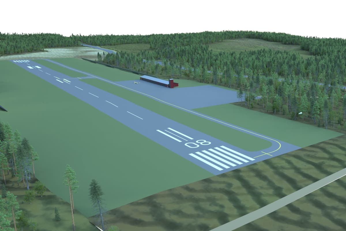 havainnekuva mäntsälään rakenteilla olevasta lentokentästä