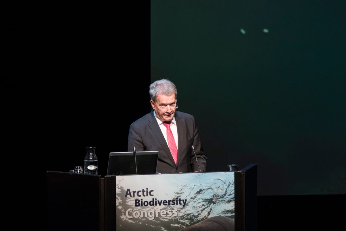 Arktiseen biodiversideettikongressiin Rovaniemellä osallistuneille tutkijoille presidentillä oli yksi pyyntö: "Jatkakaa keskustelua, tarvitsemme ääntänne."