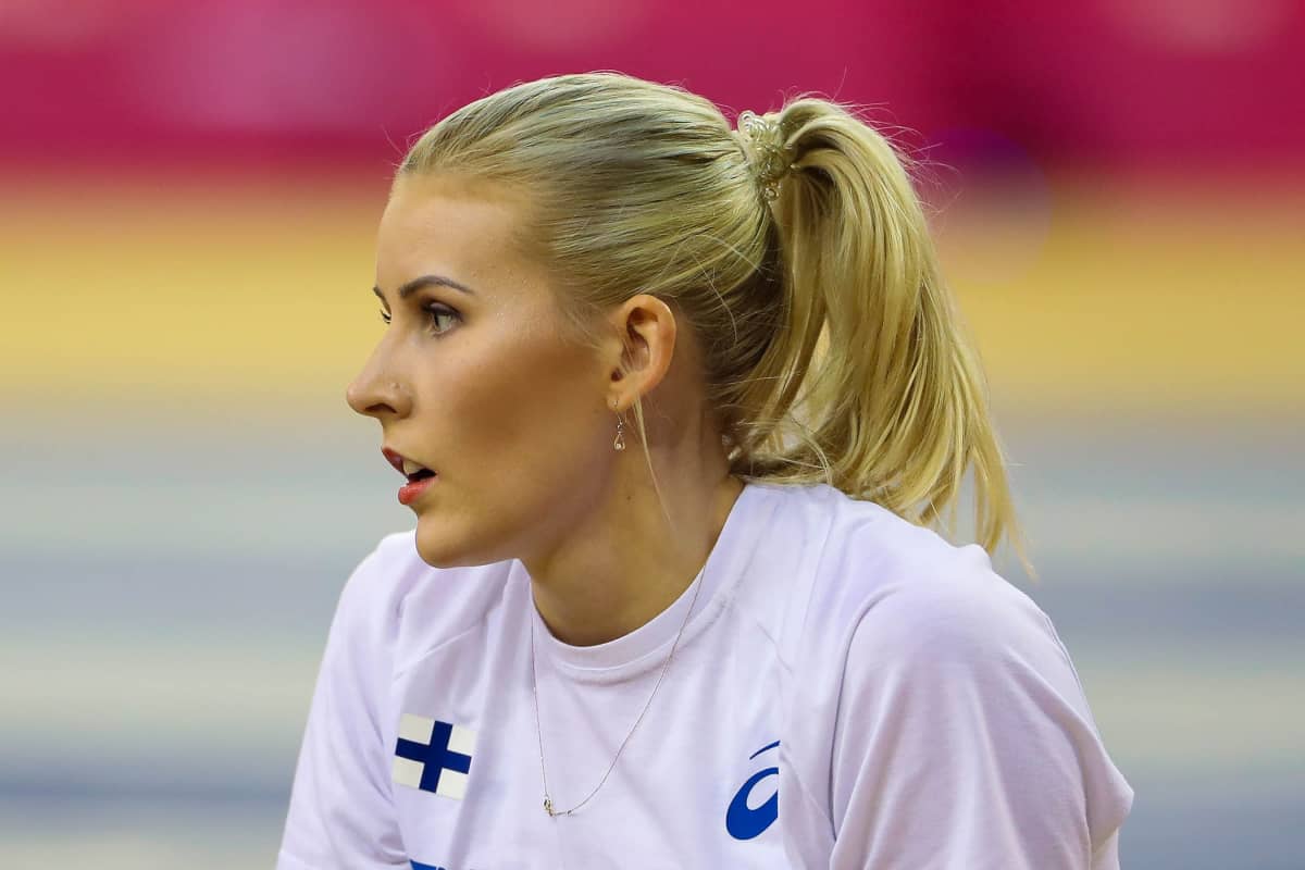 Kristiina Mäkelä halli-EM-kisoissa Glasgow'ssa maaliskuun alussa 2019.