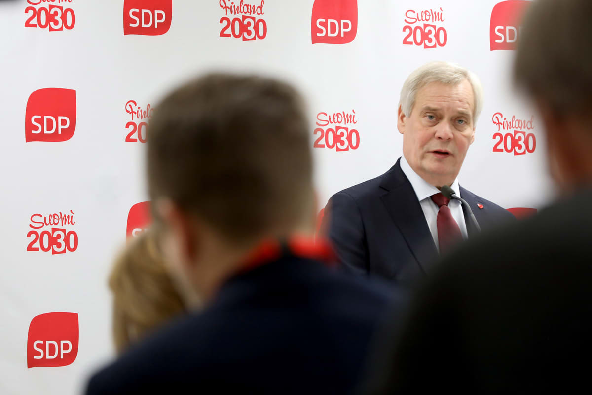 SDP:n puheenjohtaja, pääministeri Antti Rinne piti poliittisen tilannekatsauksen SDP:n puoluevaltuuston kokouksessa Porissa 16. marraskuuta 