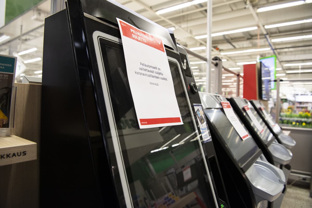 Espoon Ison Omenan markettikerroksen peliautomaatit oli pois käytöstä 24. maaliskuuta.