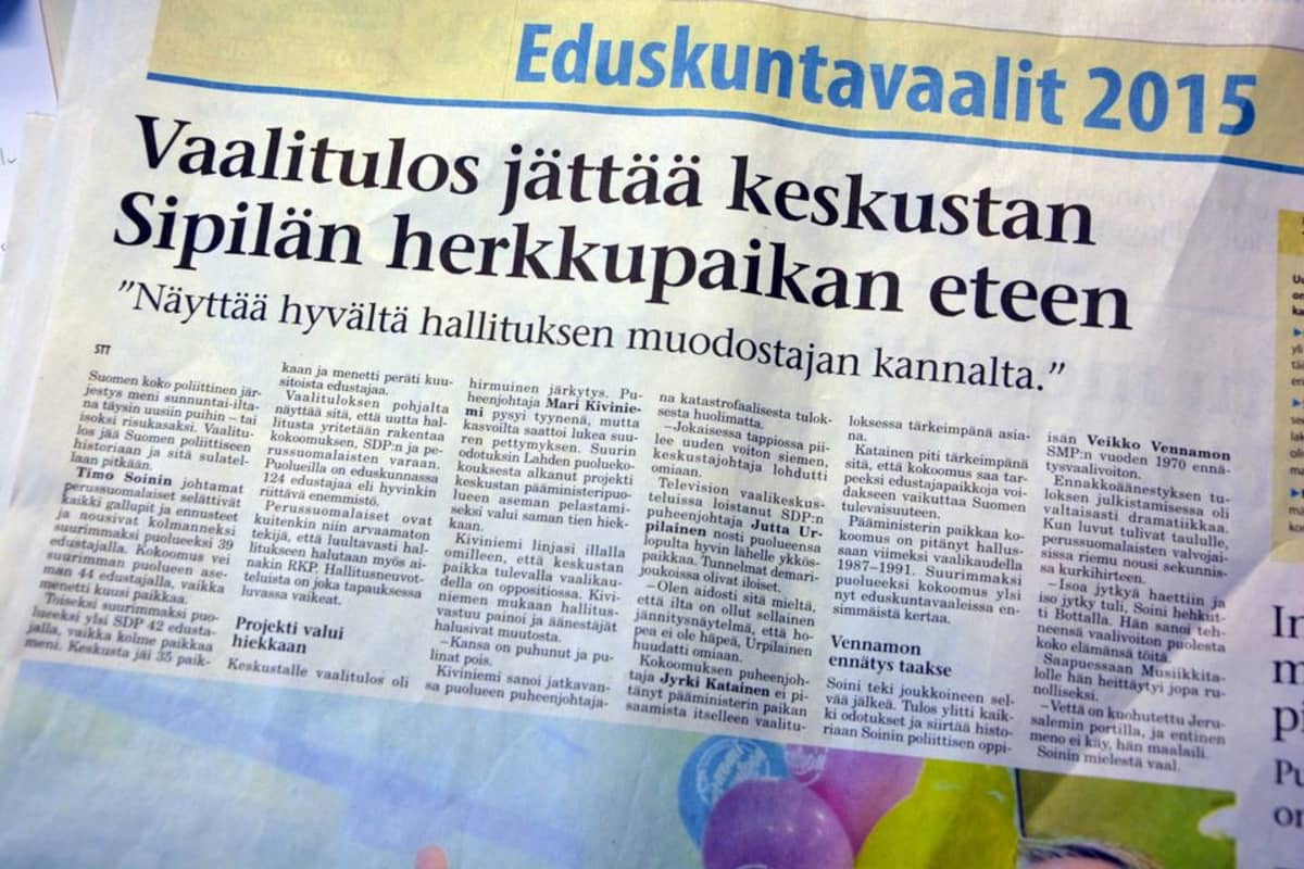 Sanomalehden uutissivulle lipsahti neljä vuotta vanha vaalijuttu | Yle  Uutiset