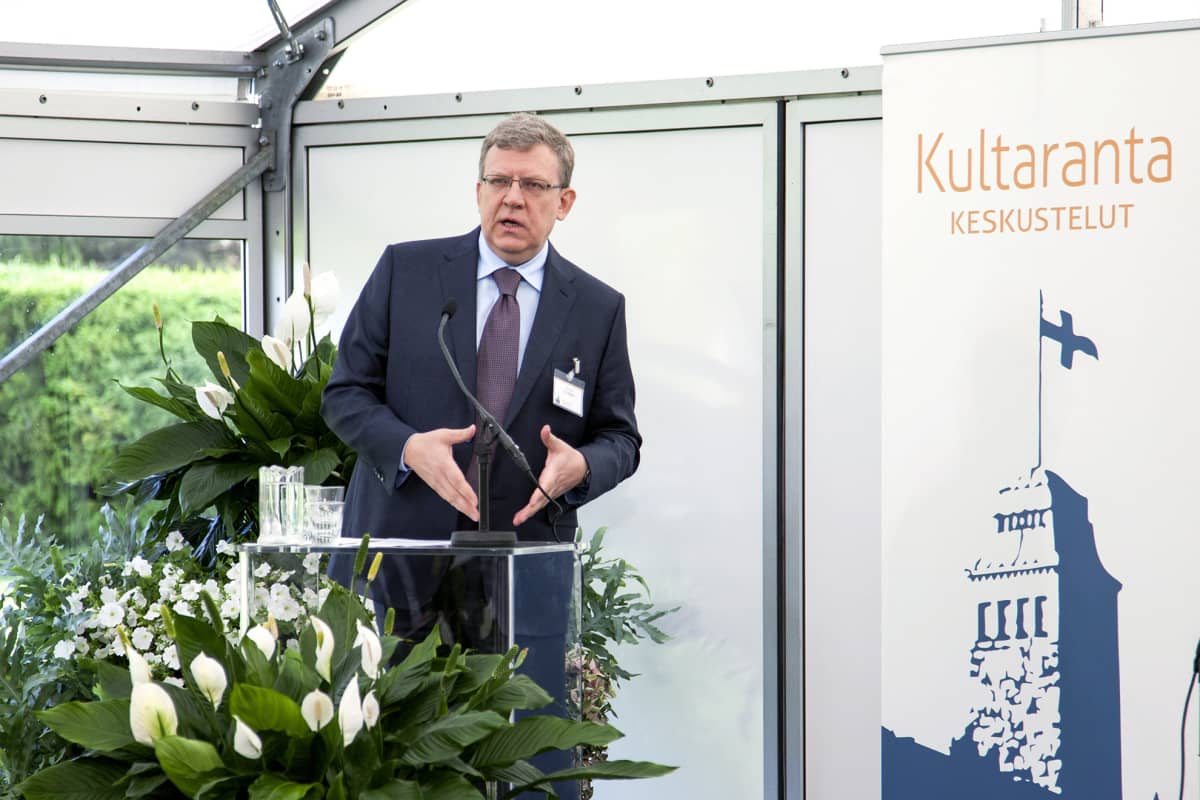 Venäjän entinen valtiovarainministeri Aleksei Kudrin puhui Kultaranta-keskustelutilaisuudessa Naantalissa 15. kesäkuuta.