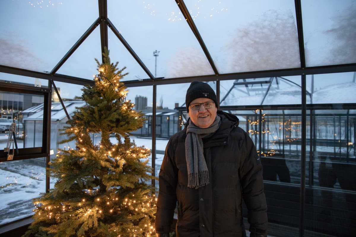 Anne Tuomaalan pihan kasvihuone valaistiin jouluvaloilla pimeää vastaan –  talvivarastona olevasta tilasta saa pienin konstein tunnelmallisen