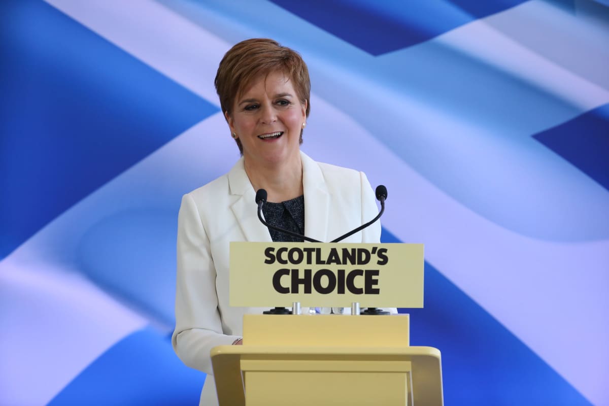Skotlannin pääministeri Nicola Sturgeon piti puheen brexit-päivänä.