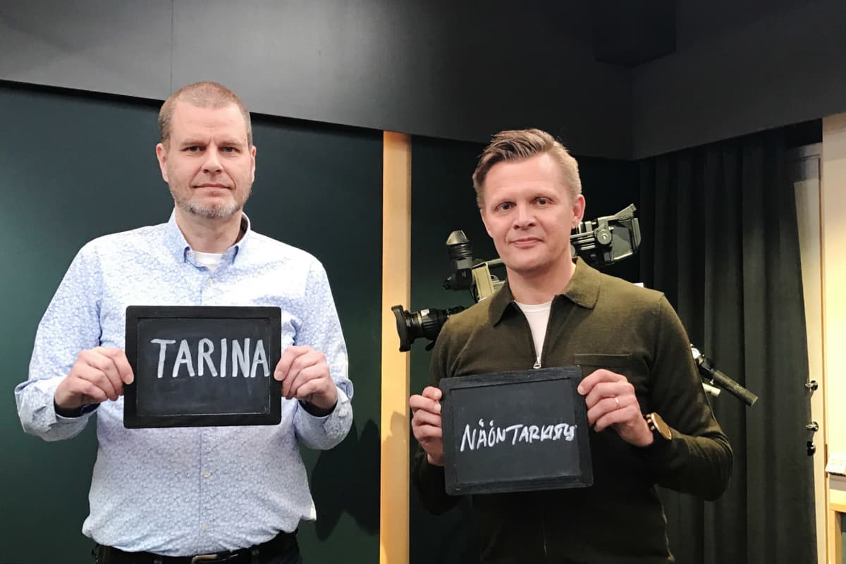 Kuvassa ovat MTV3:n urheilutoimittaja Mika Saukkonen ja Iltasanomien urheilutoimituksen esimies Petri Lahti.
