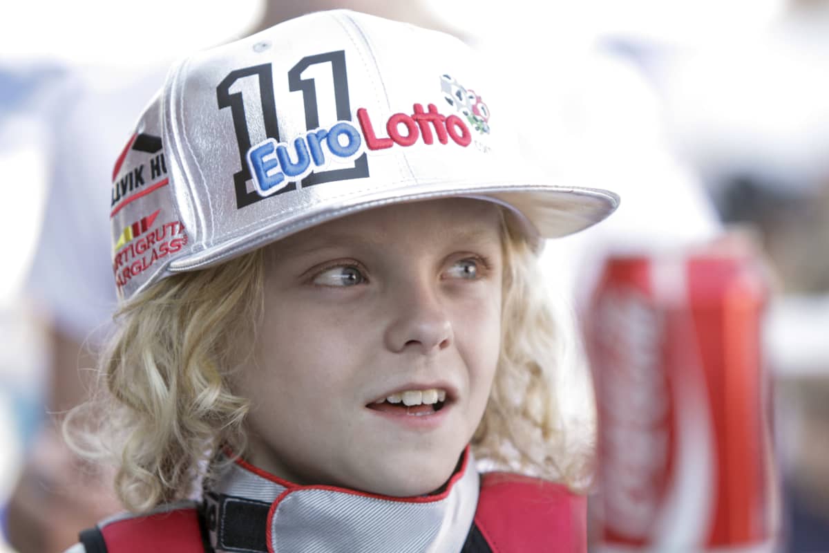 Oliver Solberg 9-vuotiaana Jyväskylän MM-rallissa kesällä 2011.