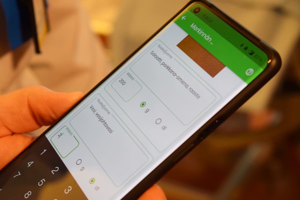 Turun yliopiston käyttämä kännykkäsovellus, jolla tutkitaan ruokailutottumuksia.