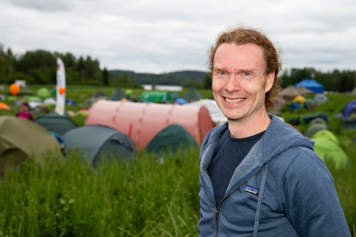 Mikael Heerman Kangasala-Jukolan telttakylässä.