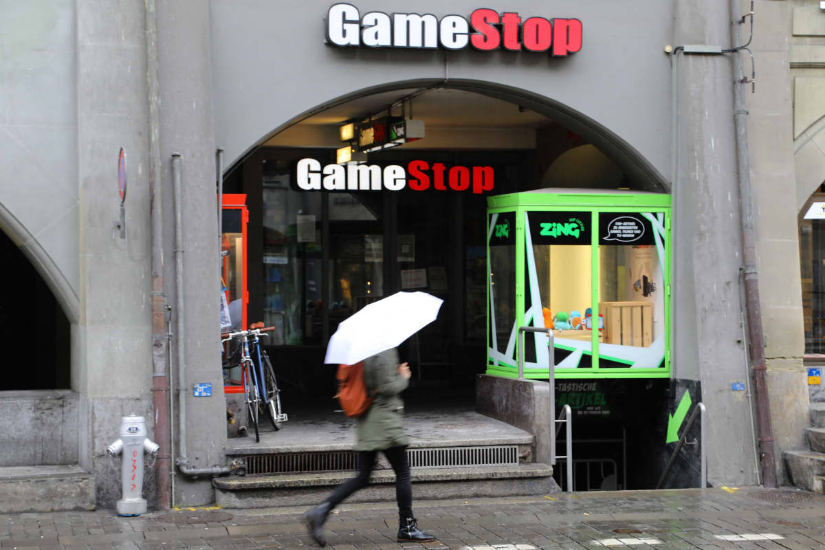 Gamestopin liike Bernissä Sveitsissä helmikuun 2. päivä.