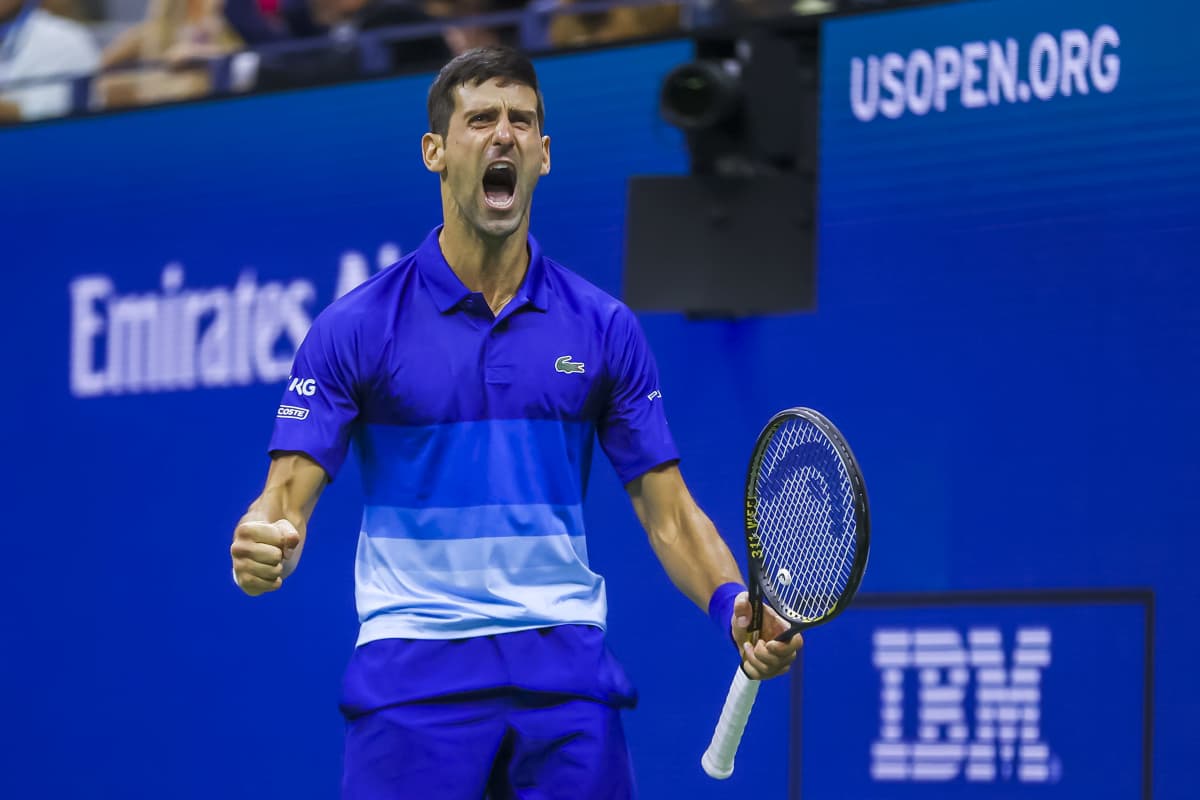 Novak Djokovic tuulettaa. 