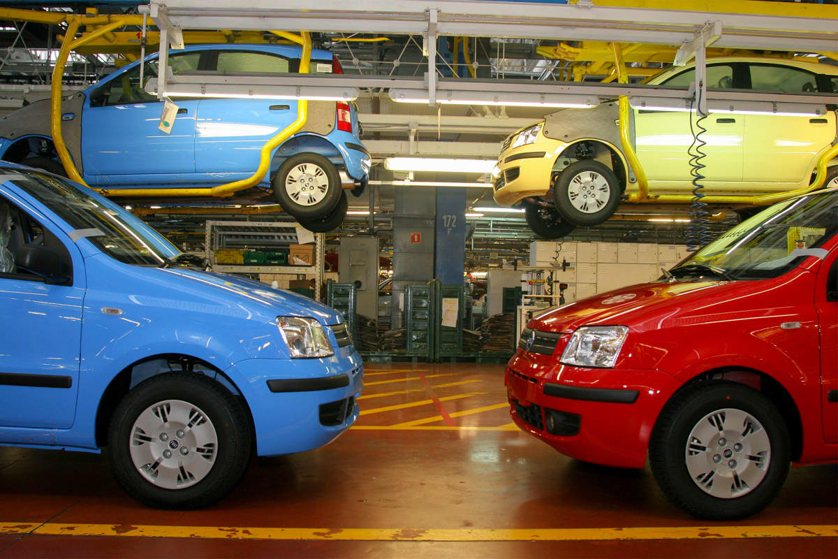 Fiat Pandan valmistusta Puolassa Tychyn tehtaalla.