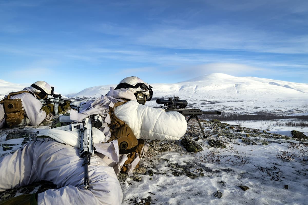 Norjan armeijan sotilaat harjoittelivat Finnmarkissa sunnuntaina.