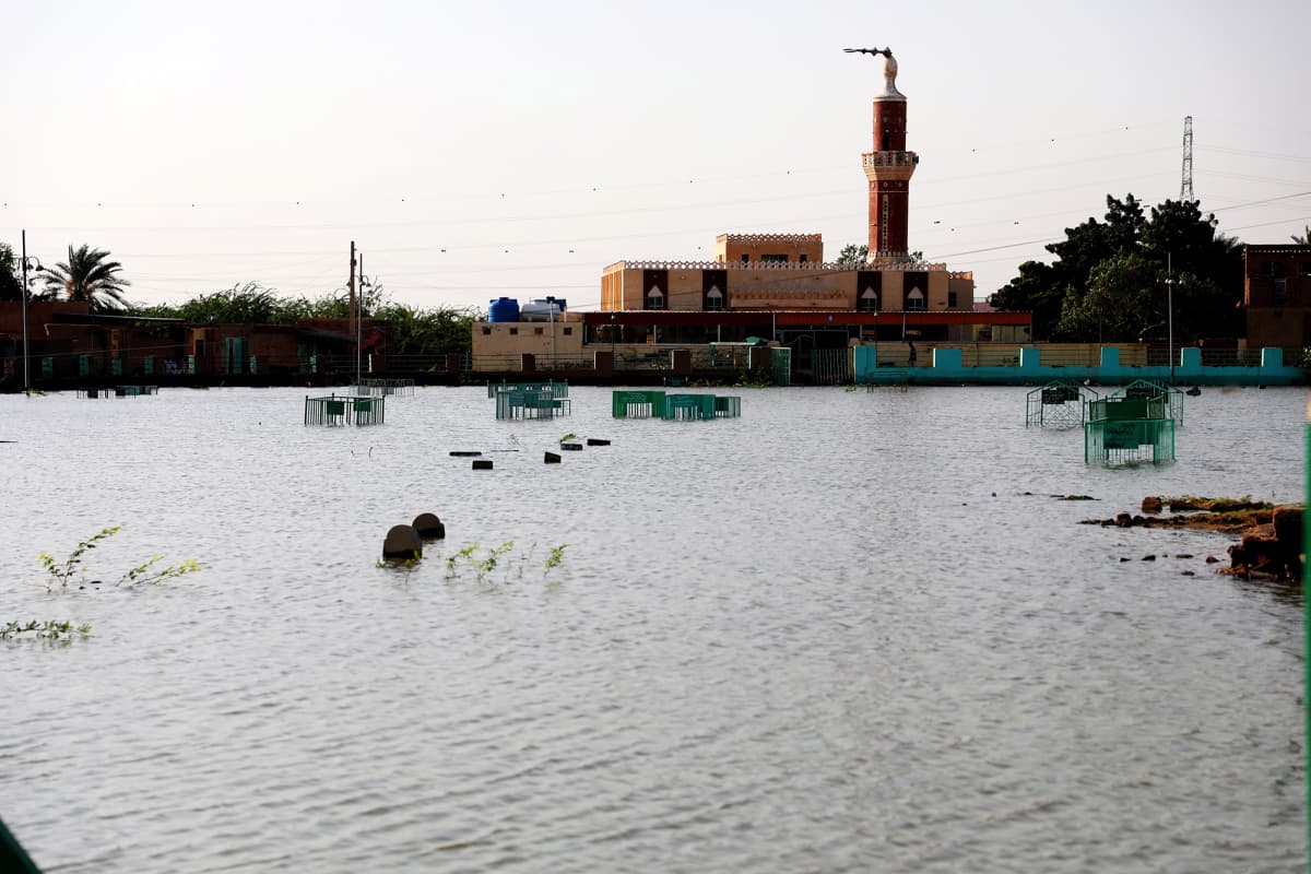 Kuvassa on tulva Sudanin Khartumissa syyskuussa 2020.
