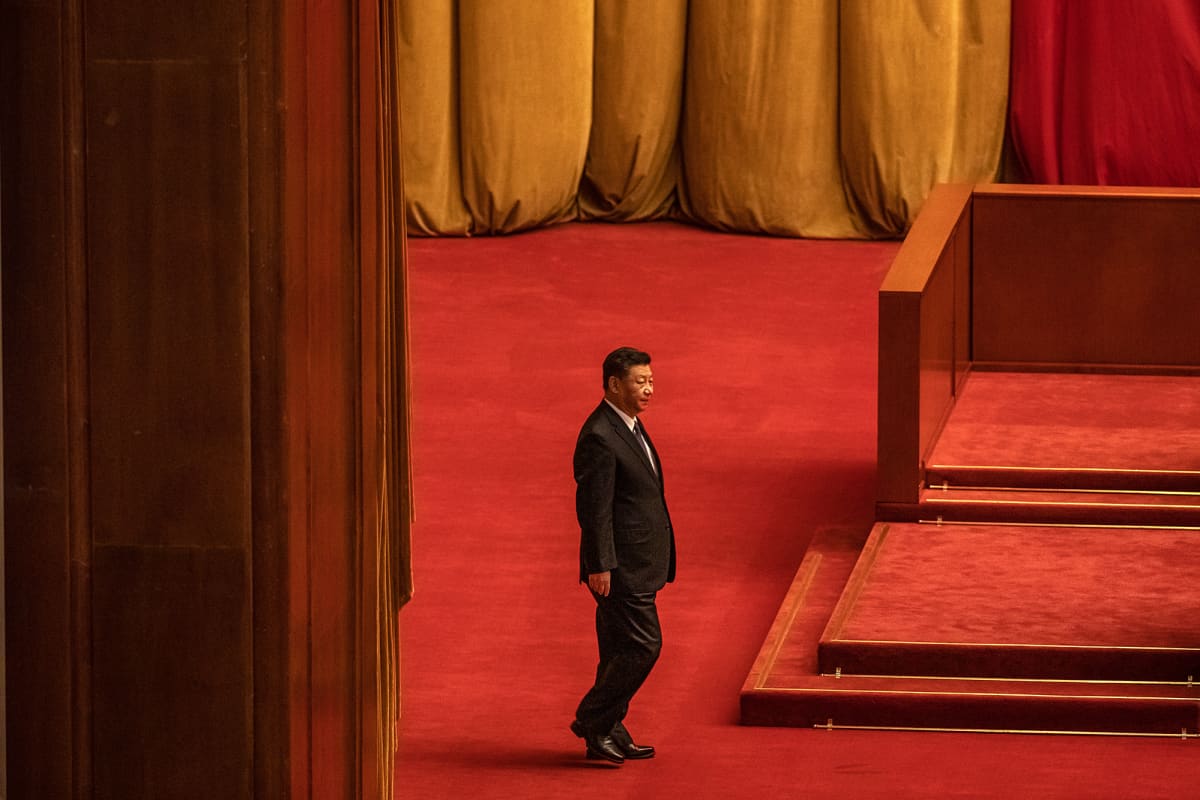 Xi Jinping Kiinan kansankongressissa.