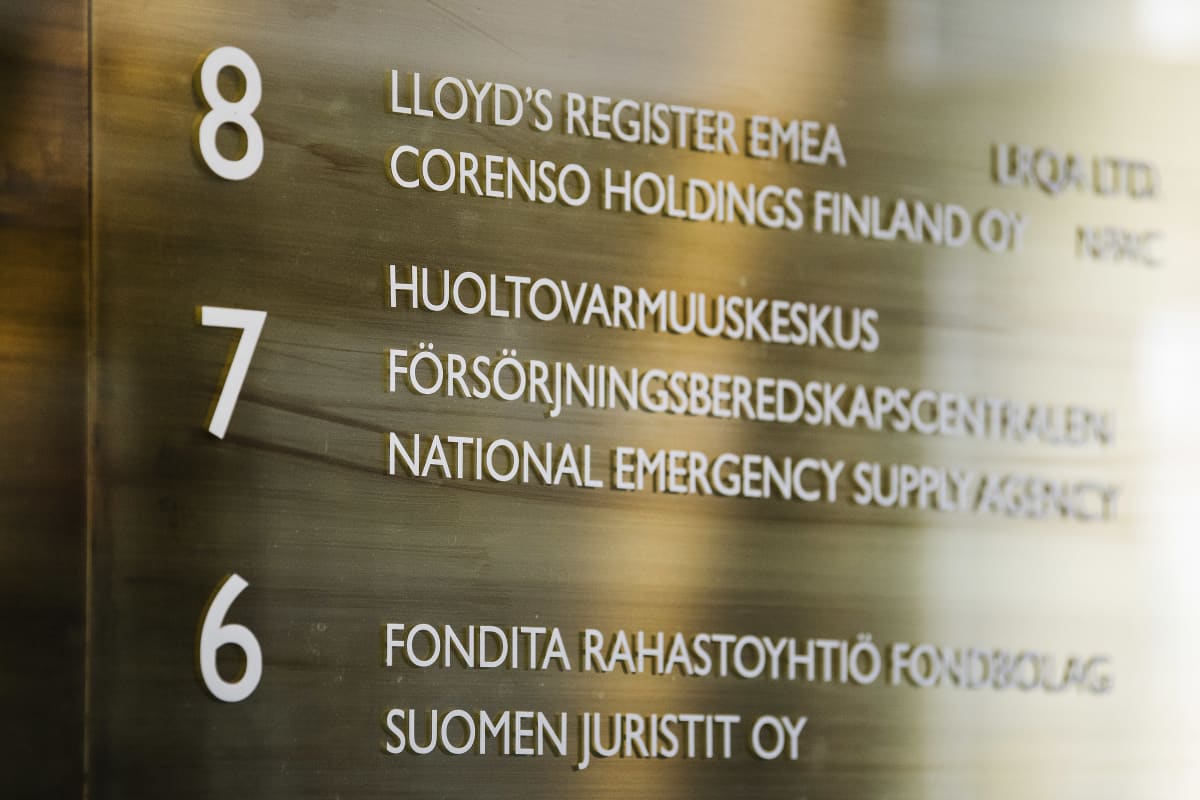 Kuvassa on Huoltovarmuuskeskuksen toimitilat osoitteessa Aleksanterinkatu 48 A, Helsinki.