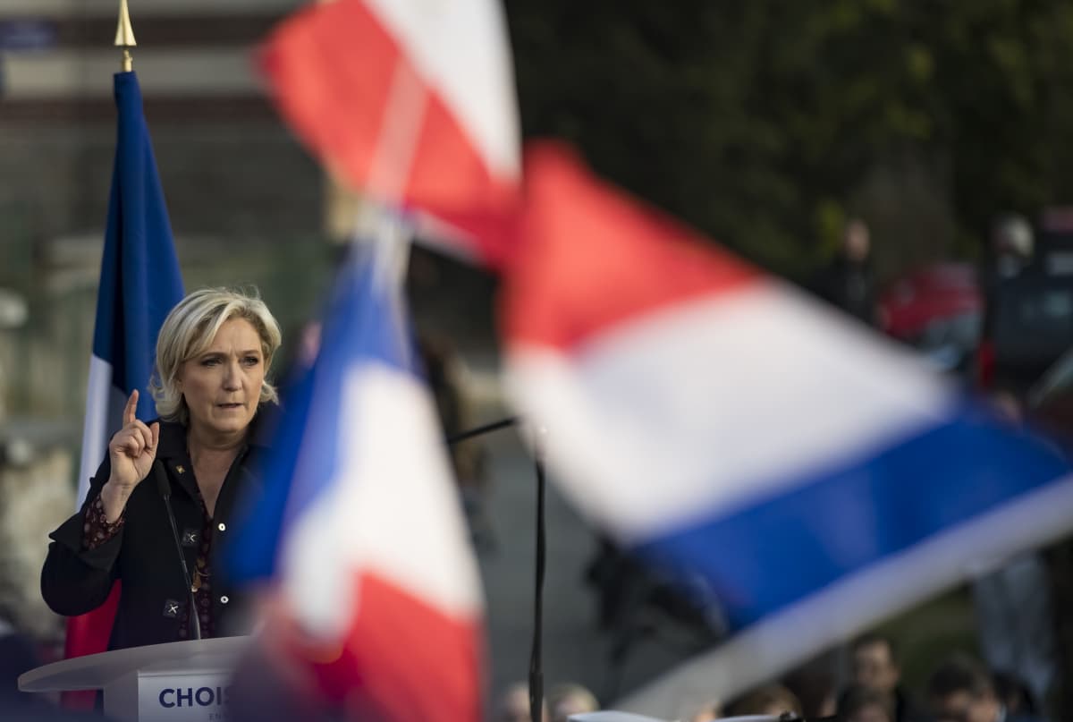 Oikeistopopulisti Marine Le Pen 