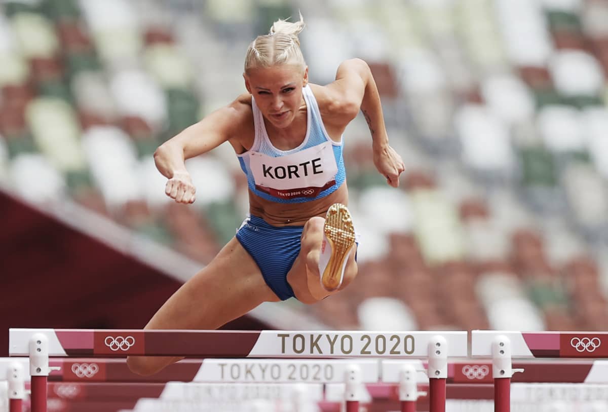 Annimari Korte jäi alkueriin Tokion olympialaisten aitajuoksussa.