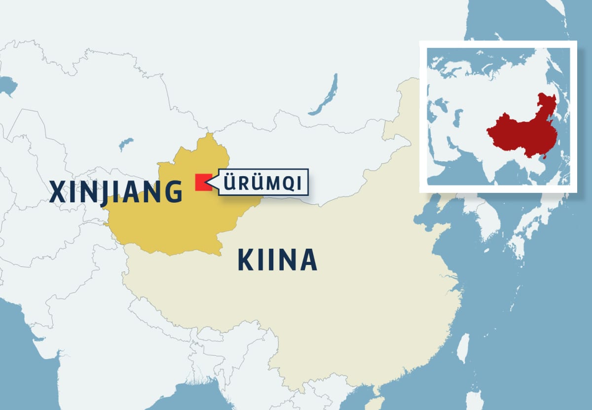 Kiina Xinjiang kartta.