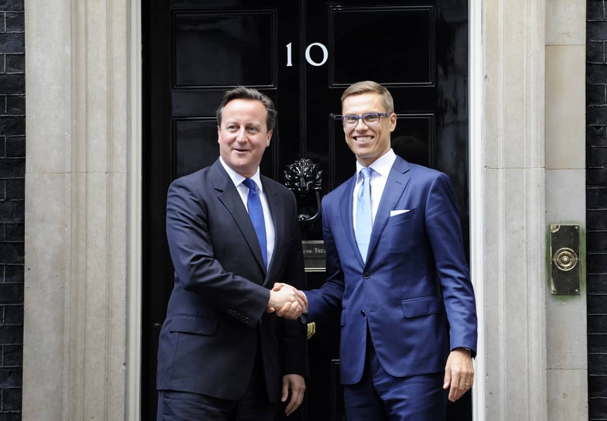 Pääministerit David Cameron ja Alexander Stubb tapasivat Lontoossa lokakuussa 2014.