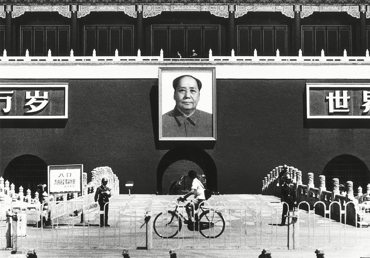 Mao muotokuva Tiananmenin aukion rakennuksessa kesäkuussa 1989.