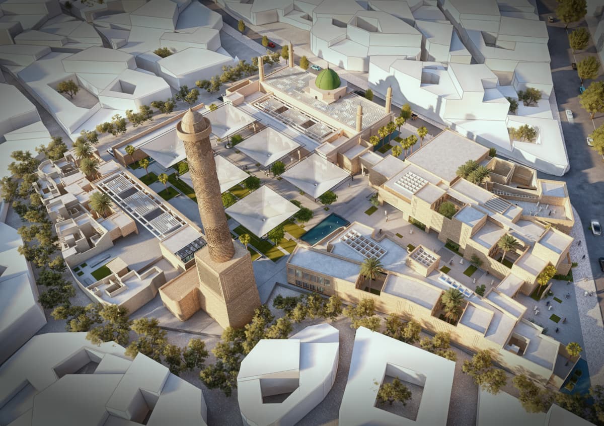 al-nurin uusi moskeija, mosul, irak, unesco arkkitehtikilpailu, voittaja: Salah El Din Samir Hareed & team