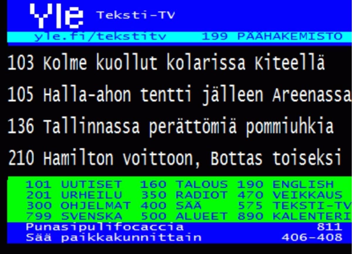 Ylen Teksti Tv Ssa Teknisia Ongelmia Yle Uutiset Yle Fi