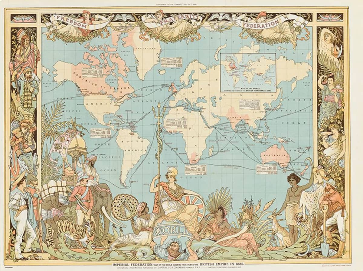 Brittiläisen imperiumin kartta.
