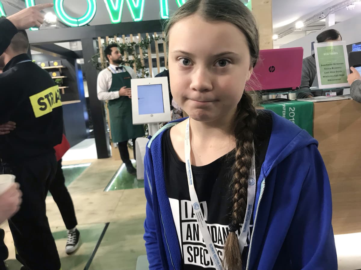 Greta Thunberg on ollut tekemässä ilmastotyötä Katowicessa kokouksen alusta alkaen.