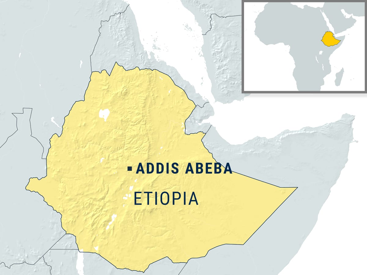 Karttagrafiikka Etiopia.