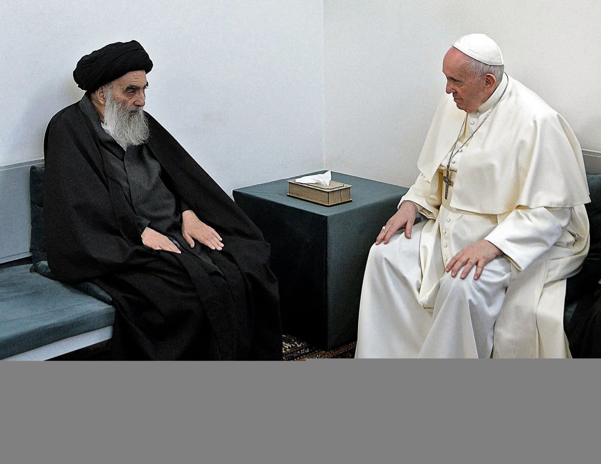 Irakissa vierailulla oleva paavi Franciscus on shiiojen vaikutusvaltaisen johtajan suurajatollah Ali al-Sistanin. 