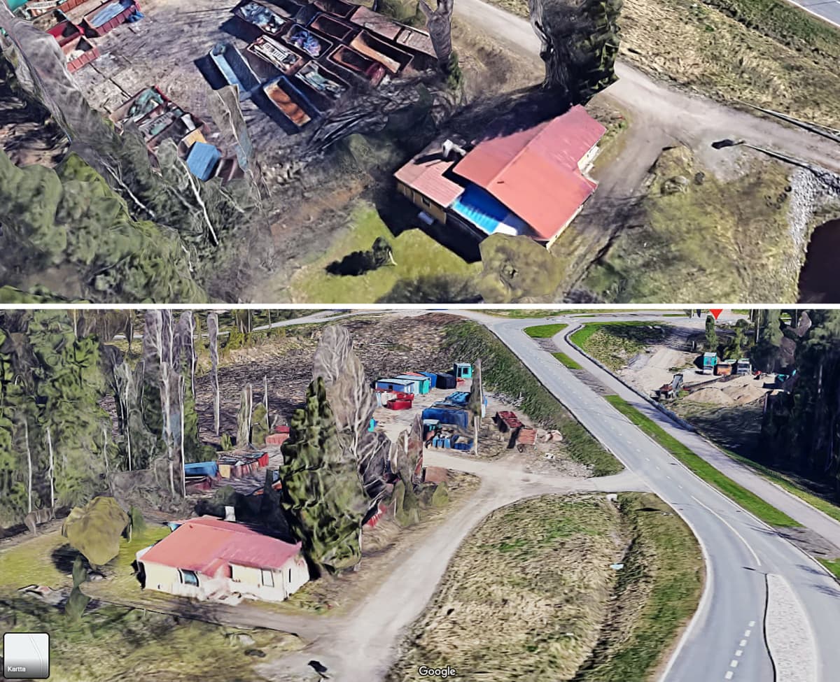 Google Earth -näkymä surmatalosta Vantaan Ilolassa.