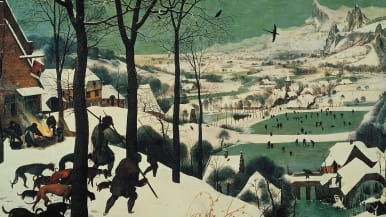 Metsästäjiä talvimaisemassa (Tammikuu sarjasta Vuodenajat, 1565)