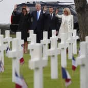 Normandian maihinnousua olivat muistelemassa Ranskan ja Yhdysvaltojen johtajat puolisoineen. 