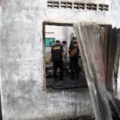 Pohjois-Sumatralla sijaitseva syttyttimiä valmistava tehdas paloi perjantaina.