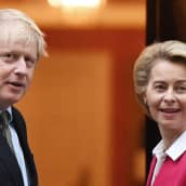 Boris Johnson ja Ursula von der Leyen.