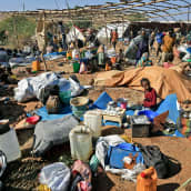 Etiopialaisia pakolaisia Um Raquban leirillä itäisessä Sudanissa.