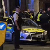 Police units at London Bridge after reports of a incident involving a van hitting pedestrians on London Bridge, Central London, Britain, 03 June 2017. 