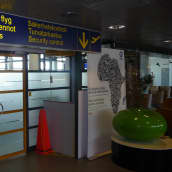 Säkerhetskontrollen vid flygplatsen i Kronoby