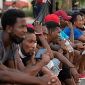Haitilaisia siirtolaisia Meksikossa syyskuussa 2021. 