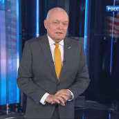 Dmitri Kiseljov esiintymässä Rossija-1 -kanavan Vesti nedeli -uutislähetyksessä viime sunnuntaina.