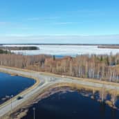 Kuortaneenjärvi kevättulvien aikaan 28.4.2022 