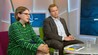 Europarlamentaarikko Heidi Hautala (Vihr.) ja Keskustan eduskuntaryhmän puheenjohtaja Antti Kaikkonen Aamu-tv:n vieraina 8. heinäkuuta..