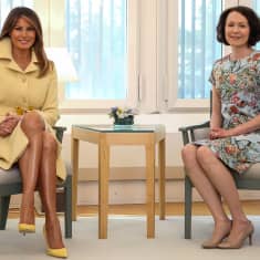 Melania Trump ja Jenni Haukio aamiaistapaamisella.