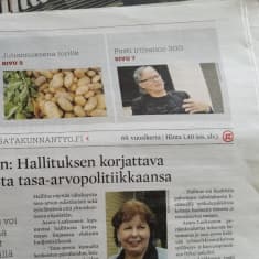 Pöydällä Satakunnan Työ -lehti.
