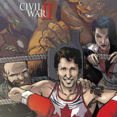 Kanadan pääministeri Justin Trudeau Marvelin Civil War -sarjakuvalehden kannessa.