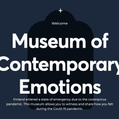 Screenshot from the opening page of the Museum of Contemporary Emotions virtual tour.