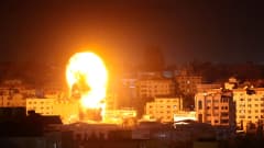 Gazan pommituksia maanantain vastaisena yönä.